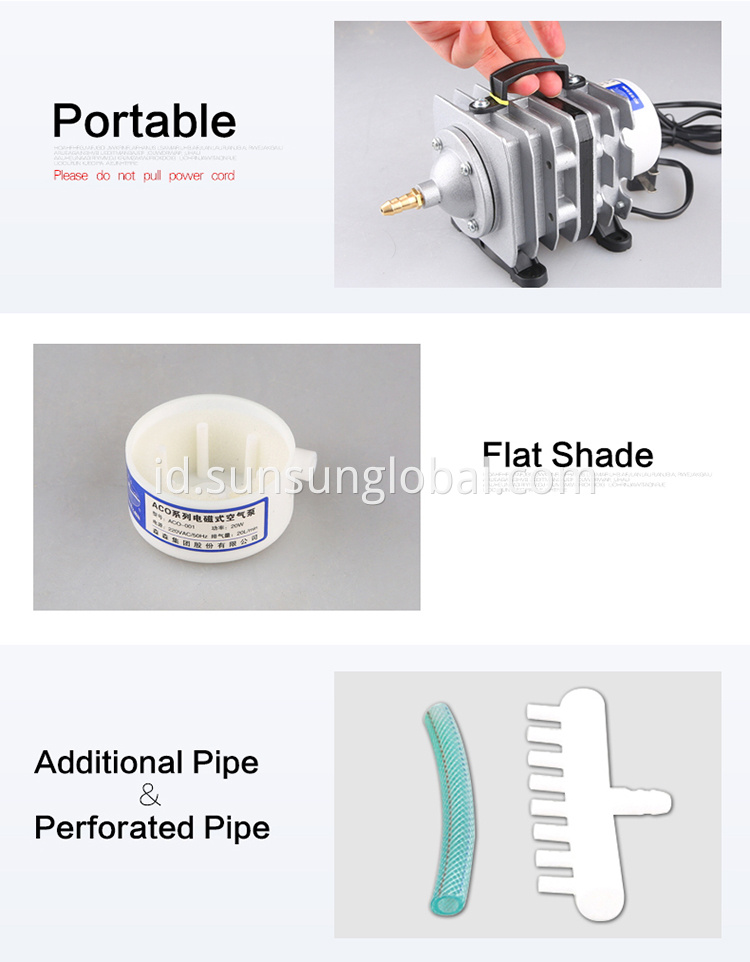 Aksesori Akuarium Sunsun Pompa Kompresor Udara Magnetik untuk Pertanian Ikan